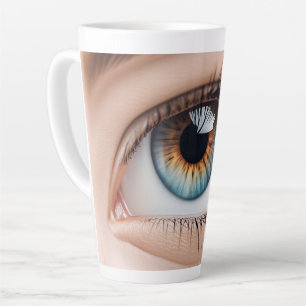 Female eye macro latte mug