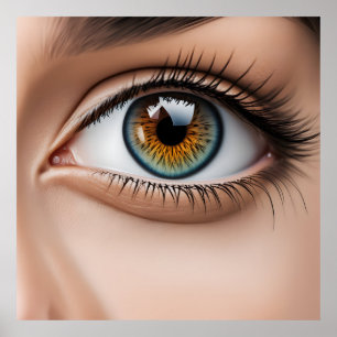 Female eye macro poster