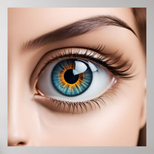 Female eye macro poster