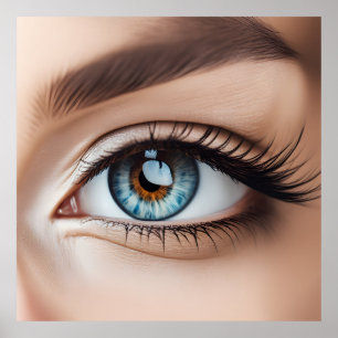 Female eye macro poster
