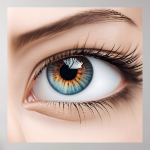 Female eye macro poster