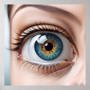 Female eye macro poster