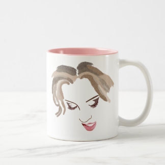 Female Face #2 Two-Tone Coffee Mug
