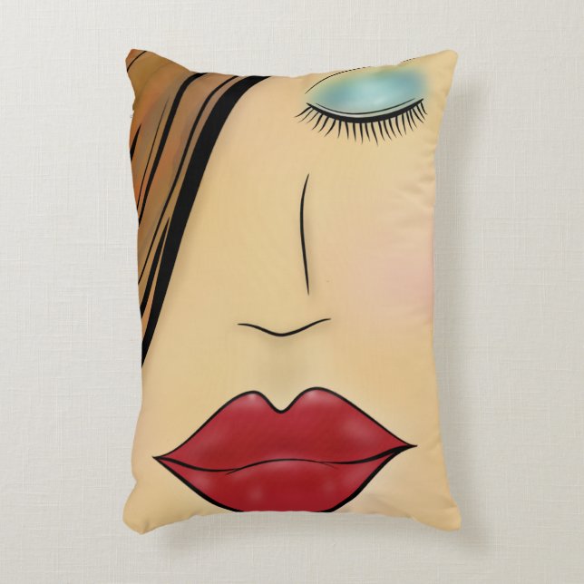 Female Face Decorative Cushion (Front(Vertical))