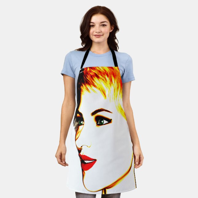 Female Face High Key Painting Apron (Worn)
