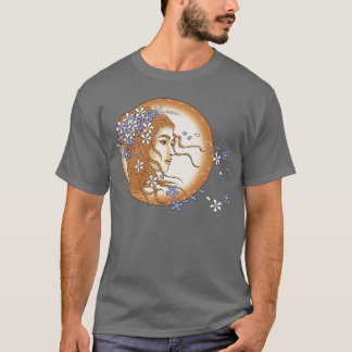 FEMALE FACE WITH FLOWERS T-Shirt
