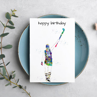 Female Field Hockey Player Card