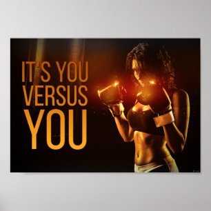 Female Fighter Boxing Gym Bodybuilding Versus Poster