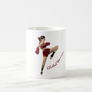 female fighter, global champion coffee mug