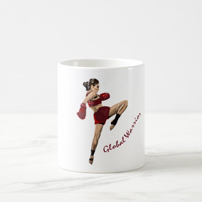 female fighter, global champion coffee mug (Center)