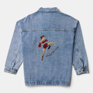 female fighter, global champion denim jacket