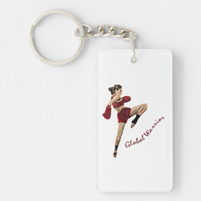 female fighter, global champion key ring (Front)