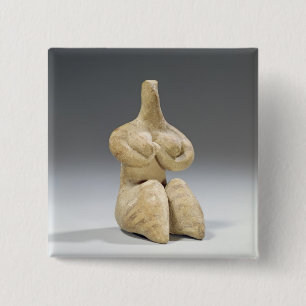 Female figurine in the Halaf style, c.4500 BC (ter 15 Cm Square Badge