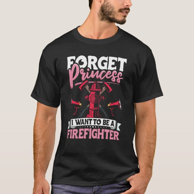 Female Firefighter Fireman Apparel Firefighting fo T-Shirt (Front)