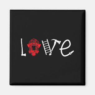 Female Firefighter Love Wife Girlfriend Magnet