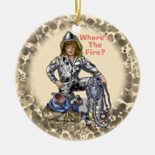 Female Firefighter  Ornament