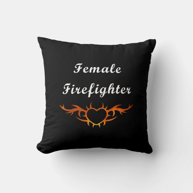 Female Firefighter Tattoo Cushion (Front)