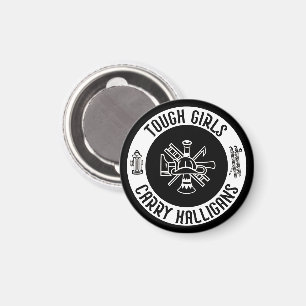 Female Firefighter Tough Girls Carry Halligans Magnet