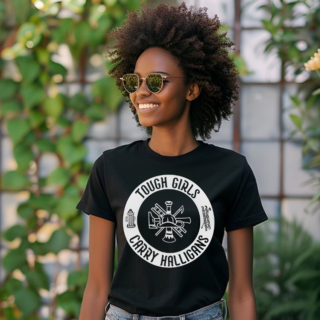 Female Firefighter Tough Girls Carry Halligans  T-Shirt (Creator Uploaded)