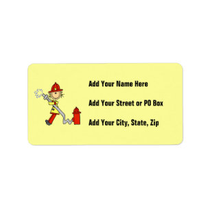 Female Firefighter With Hose T-shirts and Gifts Label