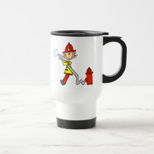 Female Firefighter With Hose T-shirts and Gifts Travel Mug