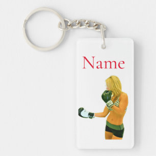 Female Fitness Model boxing Thunder_Cove Key Ring