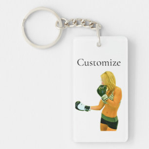 Female Fitness Model boxing Thunder_Cove Key Ring