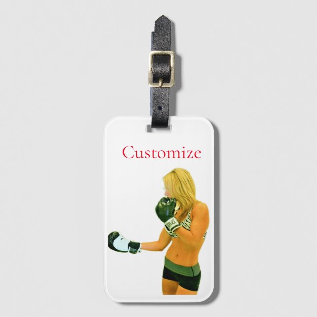 Female Fitness Model boxing Thunder_Cove Luggage Tag (Front Vertical)