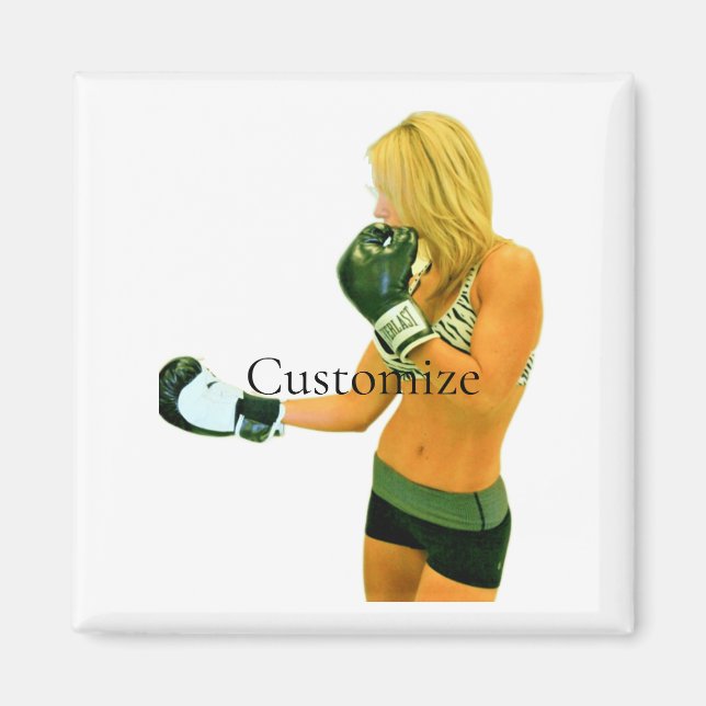 Female Fitness Model boxing Thunder_Cove Magnet (Front)