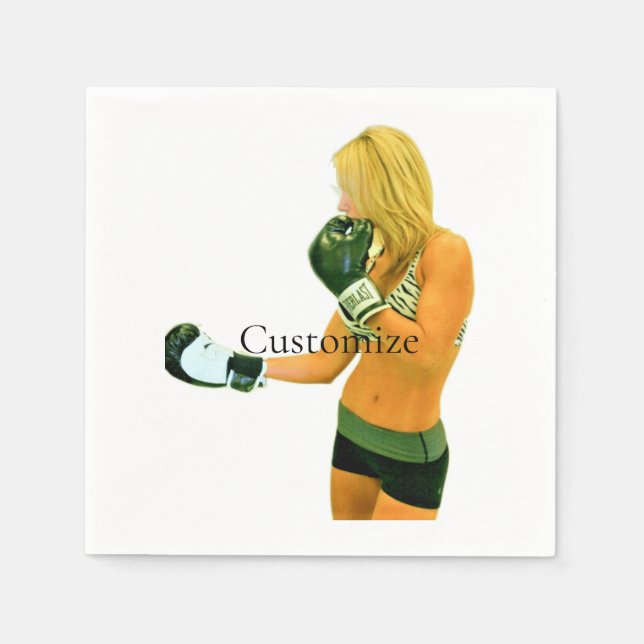 Female Fitness Model boxing Thunder_Cove Napkin (Front)