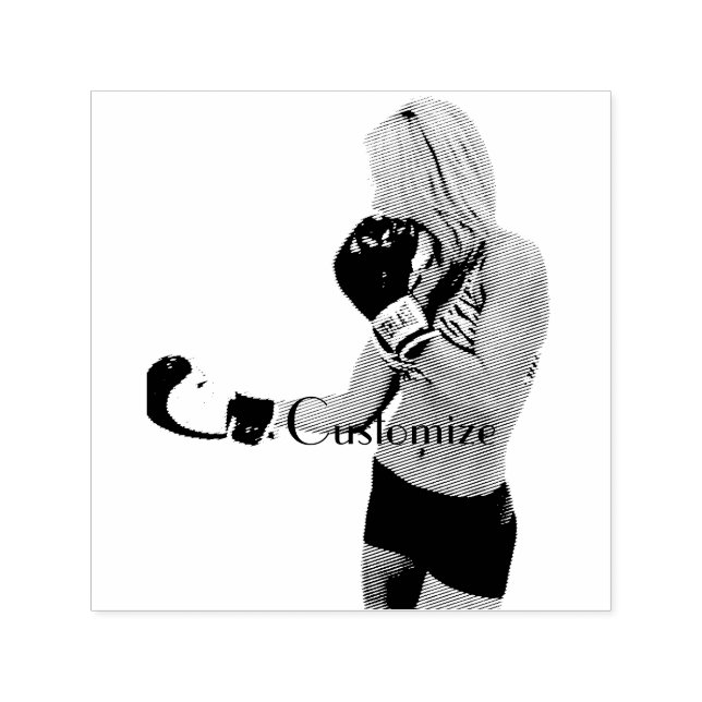 Female Fitness Model boxing Thunder_Cove  Self-inking Stamp (Design)