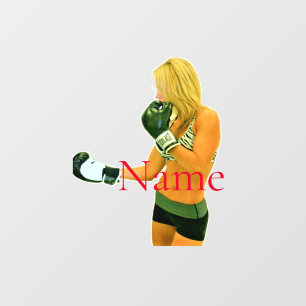 Female Fitness Model boxing Thunder_Cove Window Cling