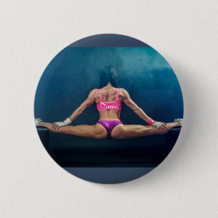 Female Fitness Model Split Thunder_Cove 6 Cm Round Badge