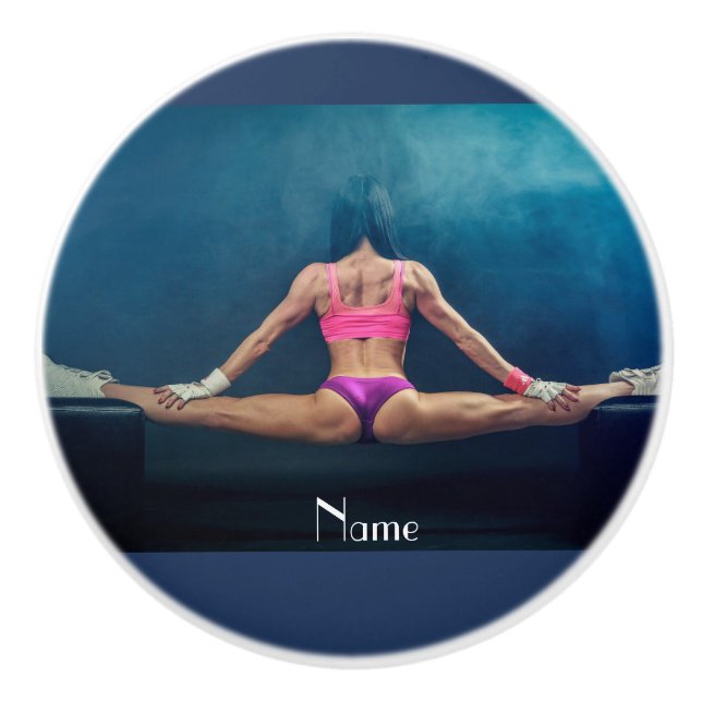 Female Fitness Model Split Thunder_Cove  Ceramic Knob (Front)