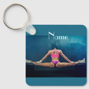 Female Fitness Model Split Thunder_Cove Key Ring