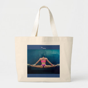 Female Fitness Model Split Thunder_Cove  Large Tote Bag