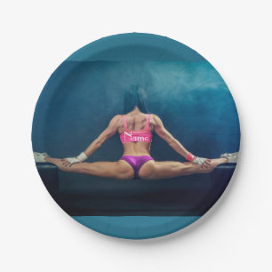 Female Fitness Model Split Thunder_Cove  Paper Plate