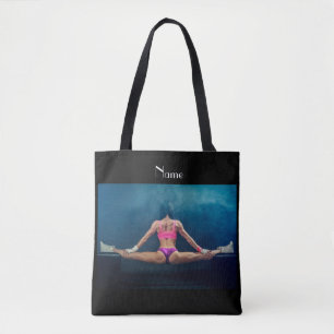 Female Fitness Model Split Thunder_Cove Tote Bag