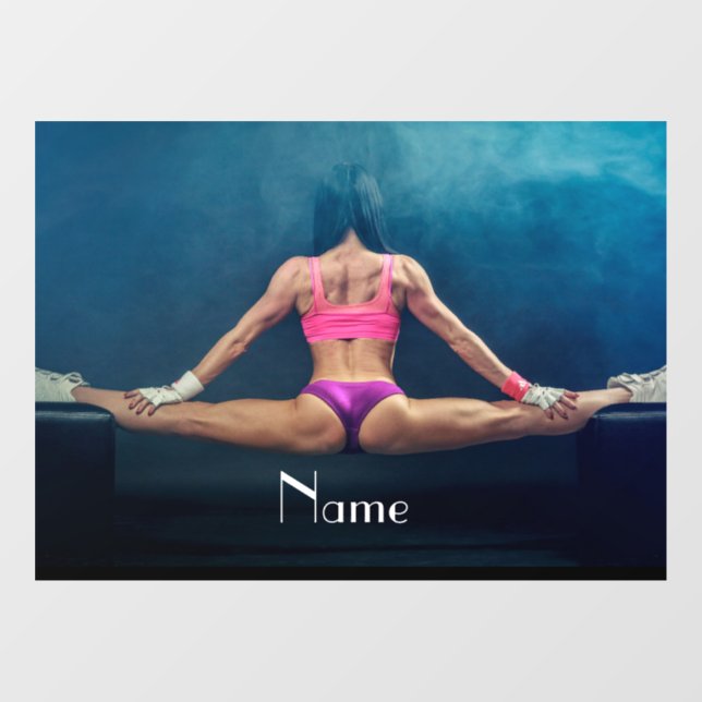 Female Fitness Model Split Thunder_Cove  Window Cling (Sheet)