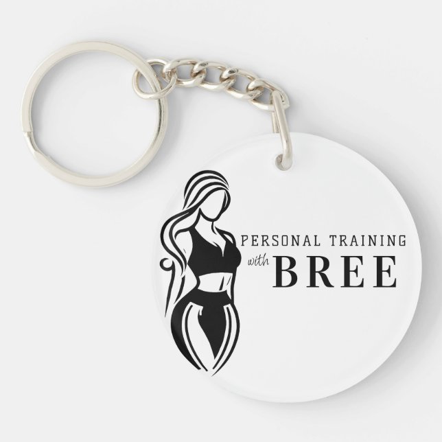 Female Fitness Personal Training Minimalist Key Ring (Front)