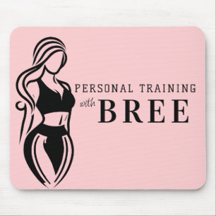 Female Fitness Personal Training Minimalist Pink Mouse Mat