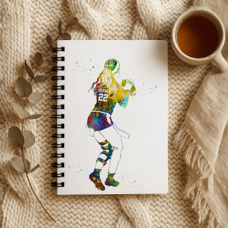 Female Flag Football Player Notebook