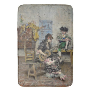 Female Flamenco Guitar Player (Spanish Guitarist) Bath Mat