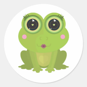 Female Frog Classic Round Sticker