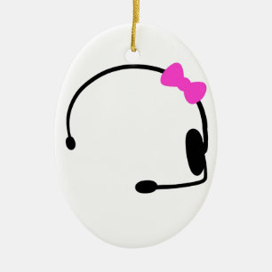 Female Gamer Ceramic Tree Decoration