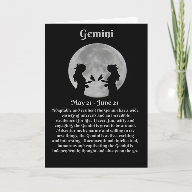 Female Gemini Zodiac Happy Birthday Card (Front)