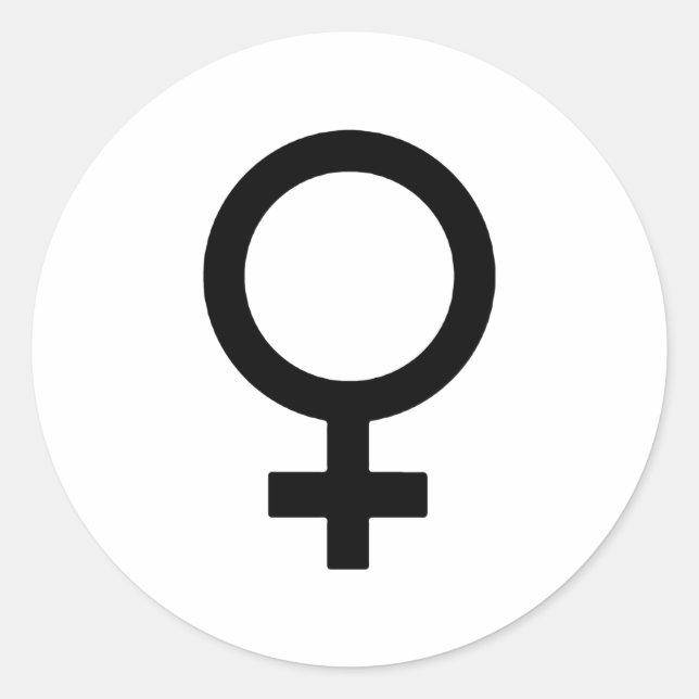 Female Gender Symbol Classic Round Sticker (Front)