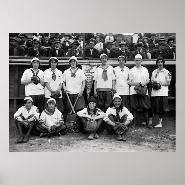 Female Giants Baseball, 1913 Poster (Front)
