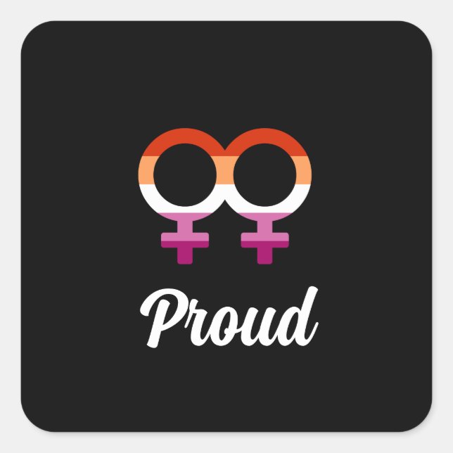Female Glyphs - Lesbian Pride Square Sticker (Front)