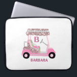 Female Golf Cart Personalise Laptop Sleeve<br><div class="desc">A charming unique golf cart -- some diamonds and glitter -- a tad over the top,  perhaps -- love it for yourself or special as a gift -- with your/her initials/monogram.   If you have any design questions or a special request,  please send an email to: charmdesignstudio@rcn.com</div>